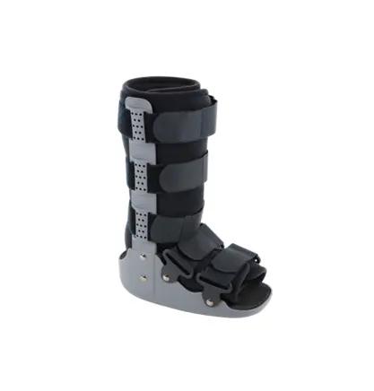Pediatric walking boot with a rigid side shell