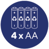 4 x AA batteries